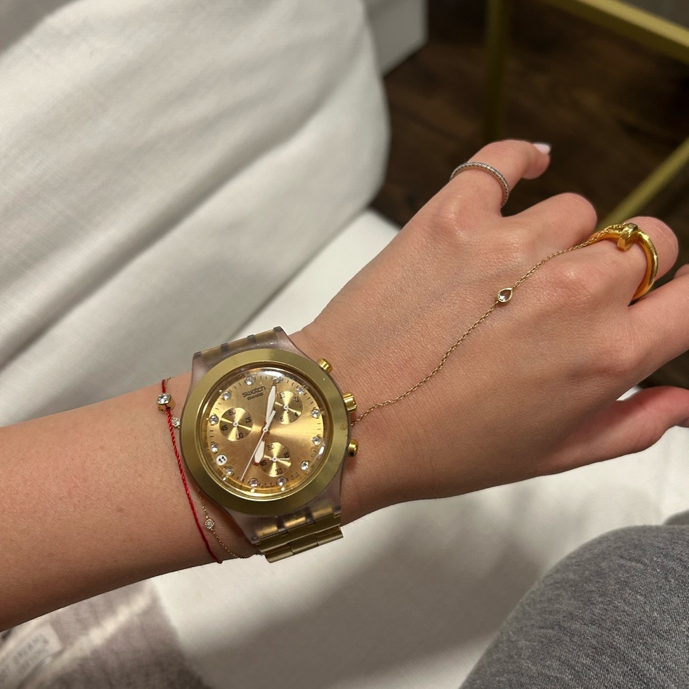 Swatch Gold Chronograph Watch